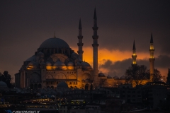 Blaue Moschee im Sonnenuntergang